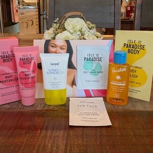 NEW Summer Sun BUNDLE-SUPERGOOP Unseen Sunscreen, VACATION Chardonnay Oil & MORE